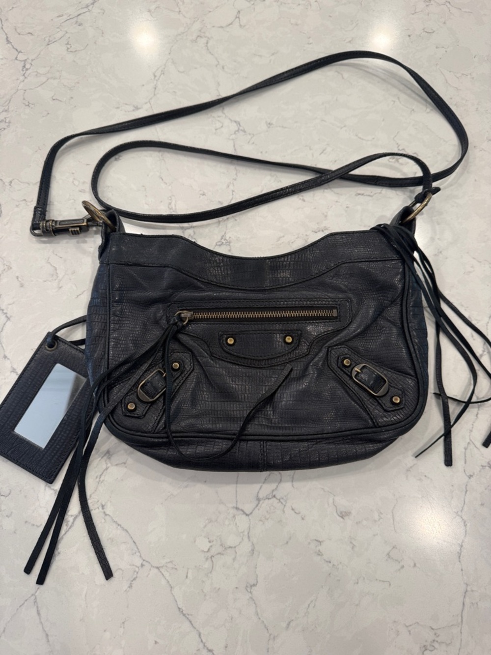 Black Leather Crossbody Bag -  Classic Women's Shoulder Bag